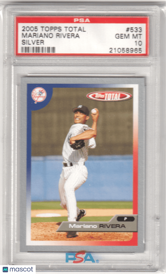 MARIANO RIVERA 2005 Topps Total 533 Silver PSA 10 GEM MINT - YANKEES Pop 3 - Columbia Hobby - Sports Card Boxes - Toploaders - Card Savers