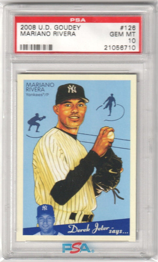 MARIANO RIVERA 2008 Upper Deck Goudey #126 PSA 10 GEM MINT - YANKEES - Columbia Hobby - Sports Card Boxes - Toploaders - Card Savers