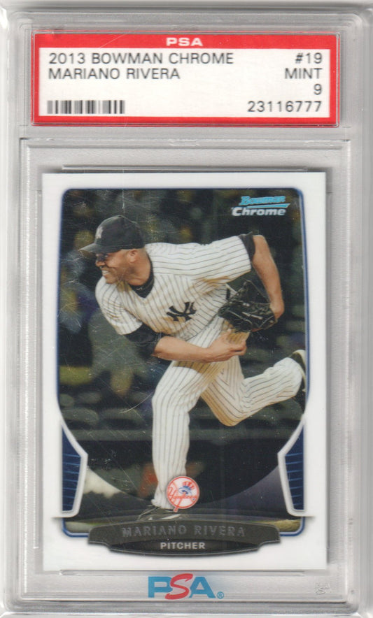 MARIANO RIVERA 2013 Bowman Chrome #19 PSA 9 MINT - YANKEES - Columbia Hobby - Sports Card Boxes - Toploaders - Card Savers