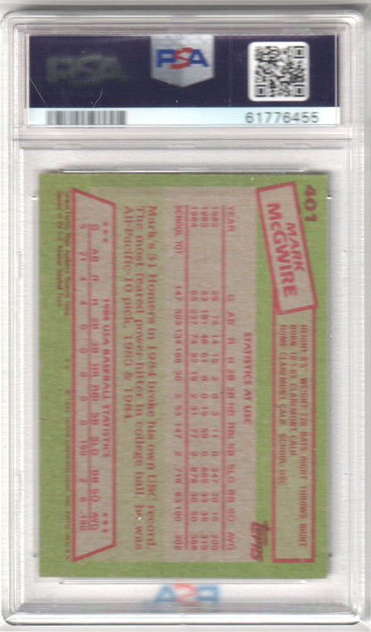 MARK McGWIRE 1985 Topps #401 1984 USA Baseball RC Rookie PSA 7 NM ATHLETICS - Columbia Hobby - Sports Card Boxes - Toploaders - Card Savers
