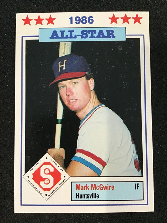 Mark McGwire 1986 Don Jennings Southern All - Stars 3 Huntsville Stars - Columbia Hobby - Sports Card Boxes - Toploaders - Card Savers
