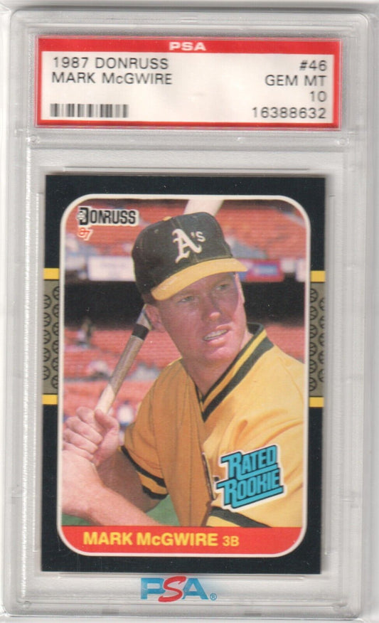 MARK McGWIRE 1987 Donruss Rookie RC #46 PSA 10 GEM MINT - ATHLETICS - Columbia Hobby - Sports Card Boxes - Toploaders - Card Savers