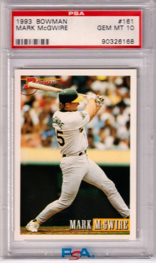 MARK McGWIRE 1993 Bowman #161 PSA 10 GEM MINT - CARDINALS - Columbia Hobby - Sports Card Boxes - Toploaders - Card Savers