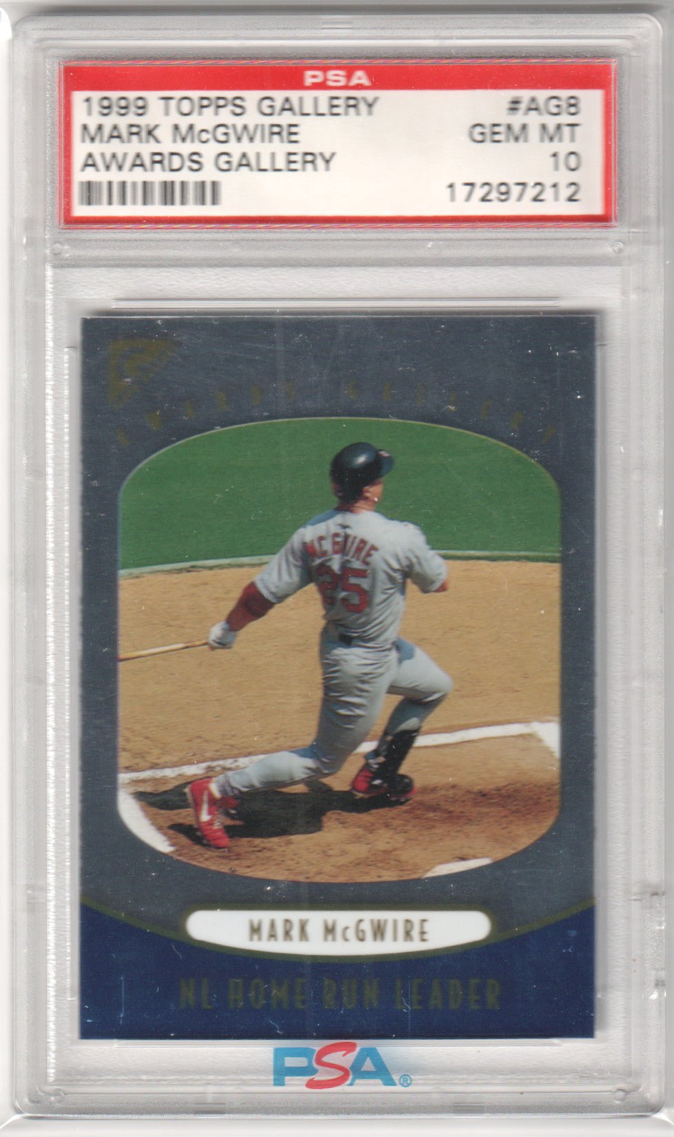 MARK McGWIRE 1999 Topps Gallery Awards Gallery PSA 10 GEM MINT CARDINALS Pop 5 - Columbia Hobby - Sports Card Boxes - Toploaders - Card Savers