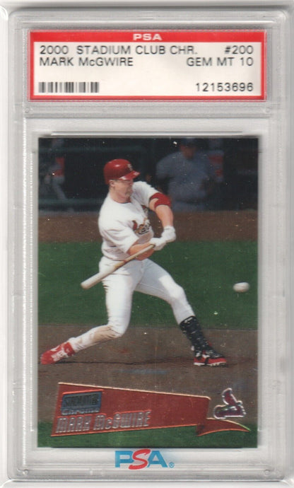 MARK McGWIRE 2000 Topps Stadium Club Chrome #200 PSA 10 GEM MINT - CARDINALS - Columbia Hobby - Sports Card Boxes - Toploaders - Card Savers