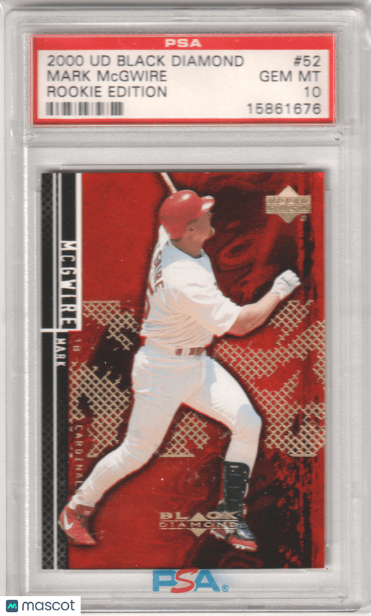 MARK McGWIRE 2000 Upper Deck Black Diamond Rookie Edition 52 PSA 10 GEM MINT - Columbia Hobby - Sports Card Boxes - Toploaders - Card Savers