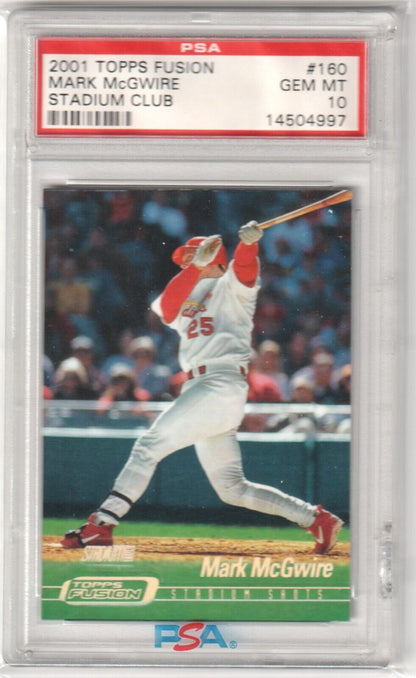 MARK McGWIRE 2001 Topps Fusion Stadium Club #160 PSA 10 GEM MINT - CARDINALS - Columbia Hobby - Sports Card Boxes - Toploaders - Card Savers