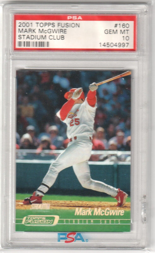 MARK McGWIRE 2001 Topps Fusion Stadium Club #160 PSA 10 GEM MINT - CARDINALS - Columbia Hobby - Sports Card Boxes - Toploaders - Card Savers