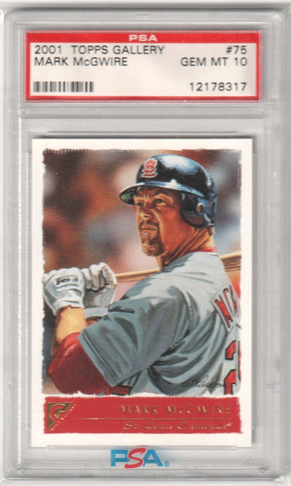 MARK McGWIRE 2001 Topps Gallery #75 PSA 10 GEM MINT - CARDINALS - Columbia Hobby - Sports Card Boxes - Toploaders - Card Savers