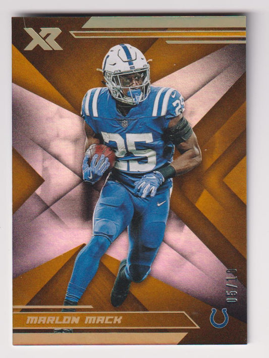 Marlon Mack 2019 Panini XR Gold /10 #82 SSP Indianapolis Colts - Columbia Hobby - Sports Card Boxes - Toploaders - Card Savers