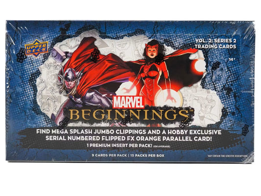 Marvel Beginnings Volume 2 Series 2 Trading Cards Hobby Box (Upper Deck 2024) - Columbia Hobby - Sports Card Boxes - Toploaders - Card Savers