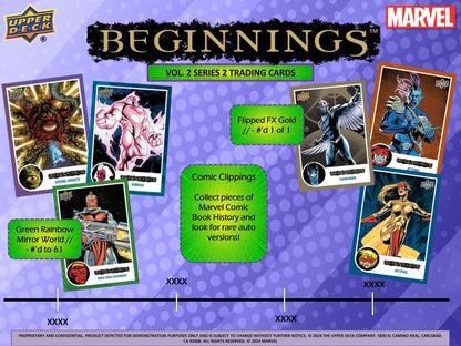 Marvel Beginnings Volume 2 Series 2 Trading Cards Hobby Box (Upper Deck 2024) - Columbia Hobby - Sports Card Boxes - Toploaders - Card Savers