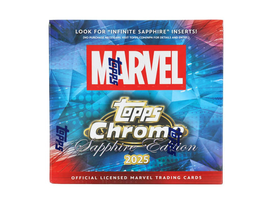 Marvel Chrome Sapphire Hobby Box (Topps 2025) | Columbia Sports Cards - Columbia Hobby - Sports Card Boxes - Toploaders - Card Savers