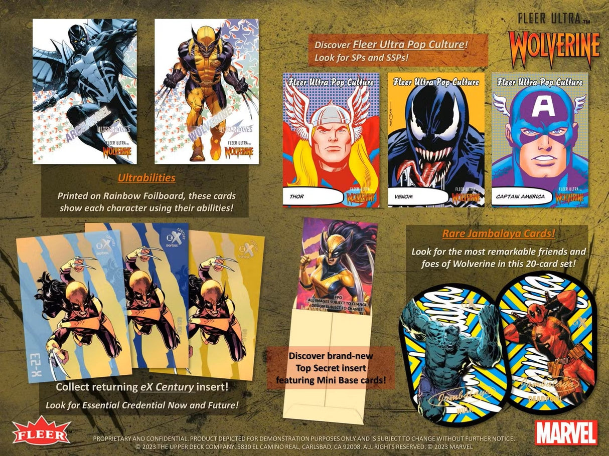 Marvel Fleer Ultra Wolverine Trading Cards Hobby Box (Upper Deck 2024) - Columbia Hobby - Sports Card Boxes - Toploaders - Card Savers
