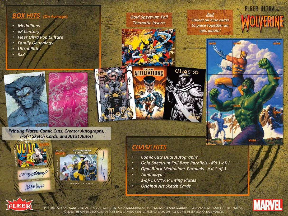 Marvel Fleer Ultra Wolverine Trading Cards Hobby Box (Upper Deck 2024) - Columbia Hobby - Sports Card Boxes - Toploaders - Card Savers