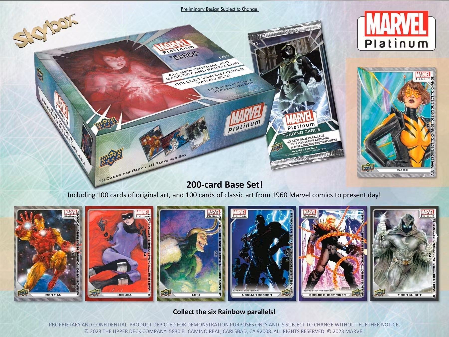 Marvel Platinum Trading Cards Hobby Box (Upper Deck 2023 2024) - Columbia Hobby - Sports Card Boxes - Toploaders - Card Savers