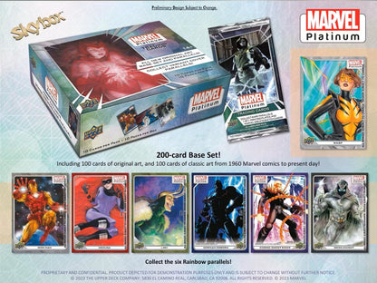 Marvel Platinum Trading Cards Hobby Box (Upper Deck 2023 2024) - Columbia Hobby - Sports Card Boxes - Toploaders - Card Savers