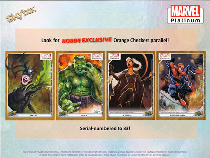 Marvel Platinum Trading Cards Hobby Box (Upper Deck 2023 2024) - Columbia Hobby - Sports Card Boxes - Toploaders - Card Savers