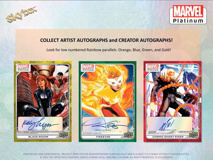 Marvel Platinum Trading Cards Hobby Box (Upper Deck 2023 2024) - Columbia Hobby - Sports Card Boxes - Toploaders - Card Savers