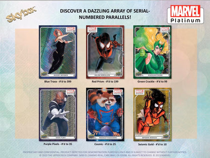 Marvel Platinum Trading Cards Hobby Box (Upper Deck 2023 2024) - Columbia Hobby - Sports Card Boxes - Toploaders - Card Savers