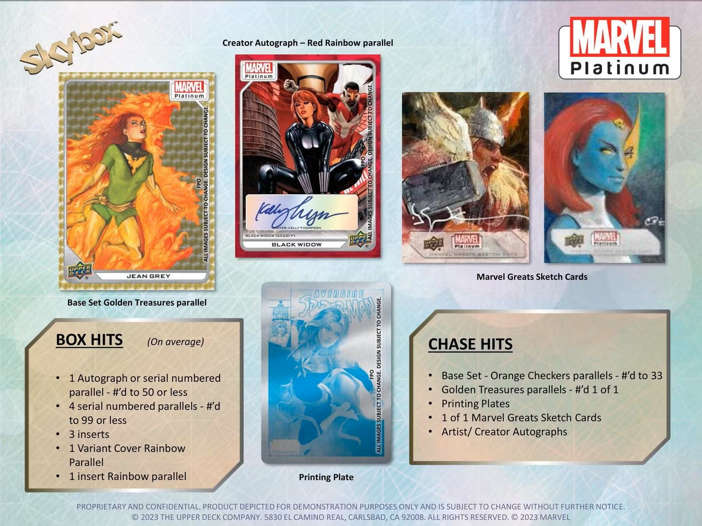 Marvel Platinum Trading Cards Hobby Box (Upper Deck 2023 2024) - Columbia Hobby - Sports Card Boxes - Toploaders - Card Savers