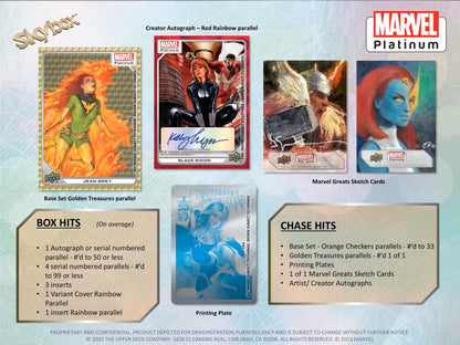 Marvel Platinum Trading Cards Hobby Box (Upper Deck 2023 2024) - Columbia Hobby - Sports Card Boxes - Toploaders - Card Savers