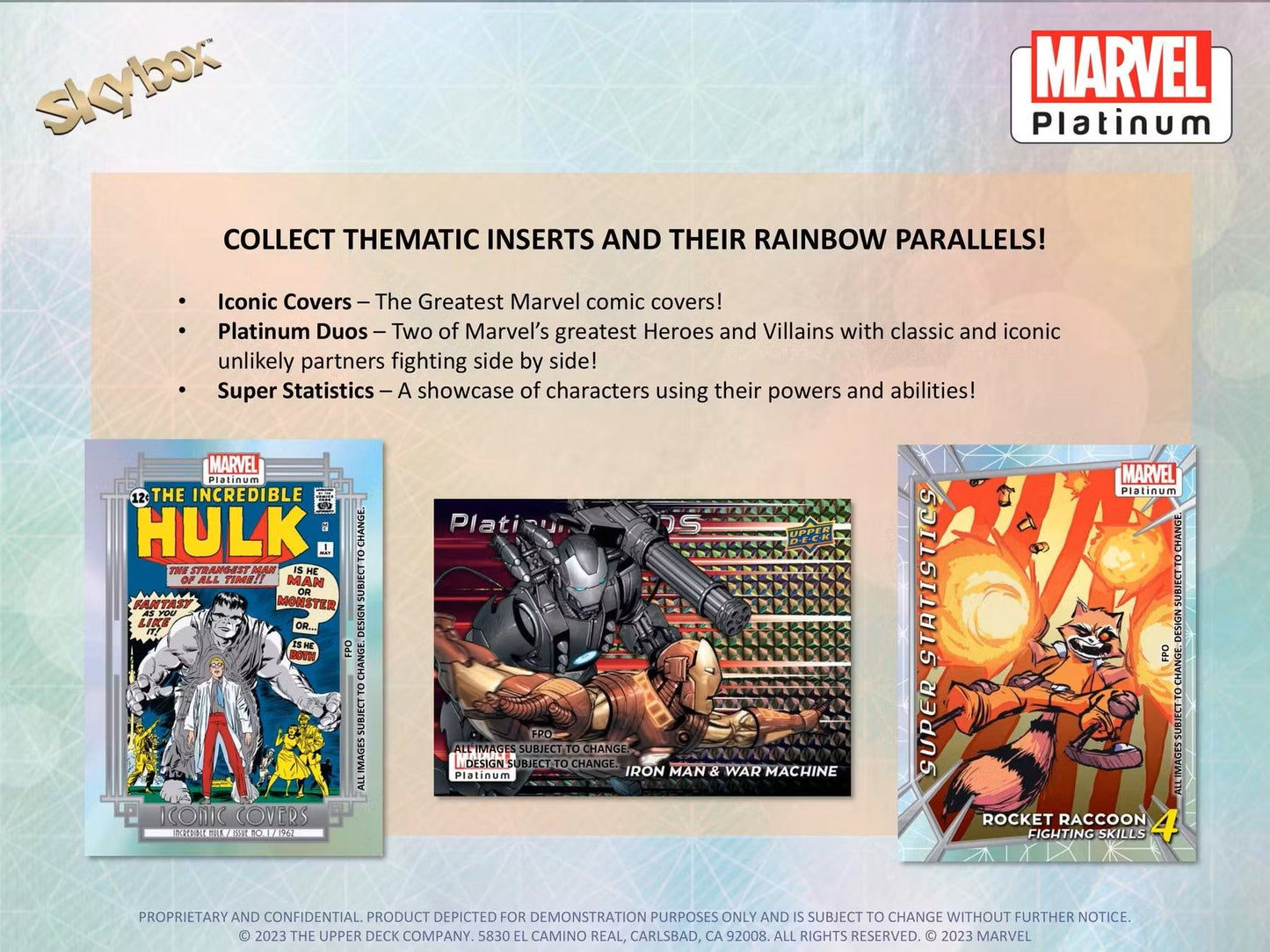 Marvel Platinum Trading Cards Hobby Box (Upper Deck 2023 2024) - Columbia Hobby - Sports Card Boxes - Toploaders - Card Savers
