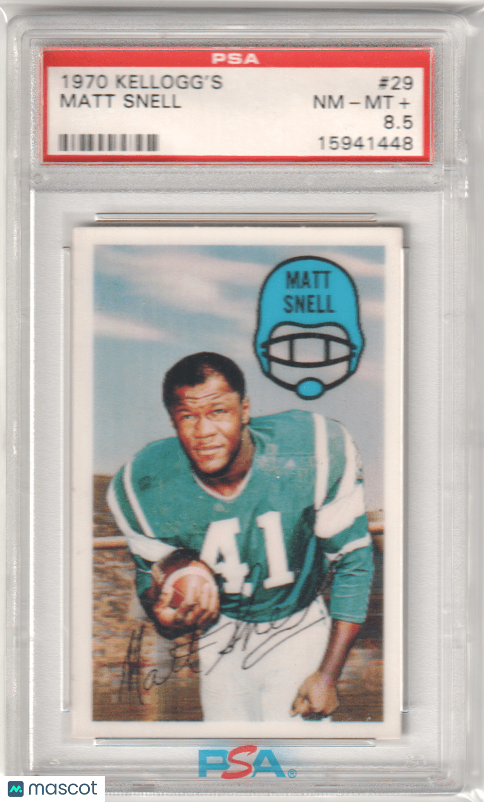 MATT SNELL 1970 Kellogg's 29 PSA 8.5 NM - MT+ - DOLPHINS - Columbia Hobby - Sports Card Boxes - Toploaders - Card Savers