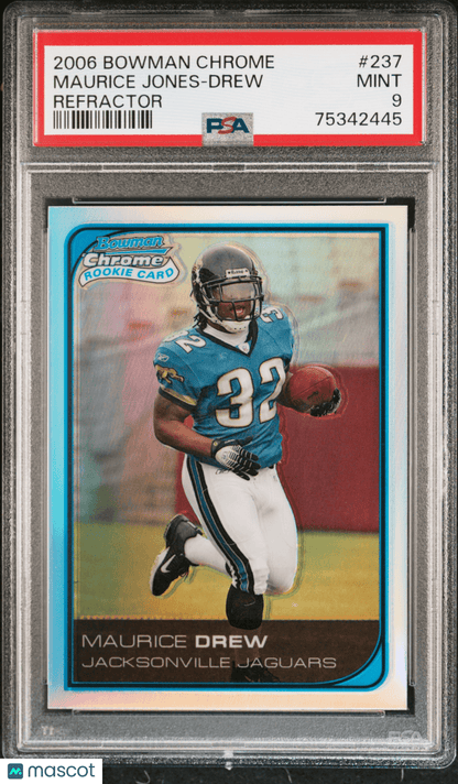 MAURICE JONES DREW 2006 Bowman Chrome RC Rookie 237 Refractor PSA 9 MINT - Columbia Hobby - Sports Card Boxes - Toploaders - Card Savers