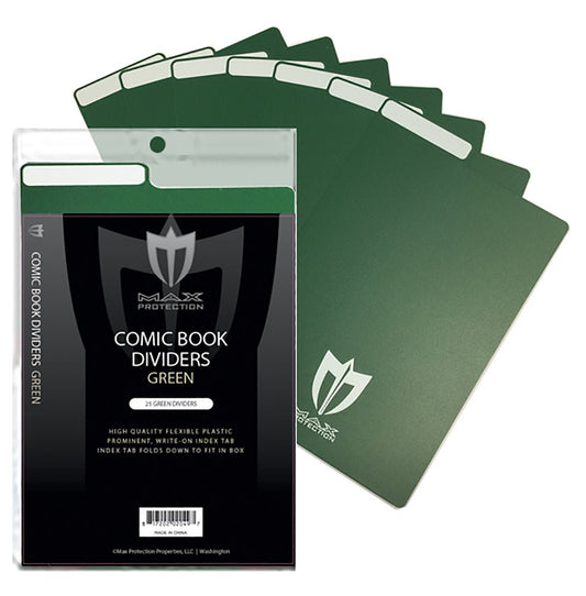 Max Pro Comic Book Dividers - Green - 300ct Case - Columbia Hobby - Sports Card Boxes - Toploaders - Card Savers