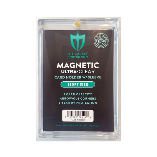 Max Pro Ultra Clear Magnetic Card Holder 180pt w/Sleeve Size - Columbia Hobby - Sports Card Boxes - Toploaders - Card Savers