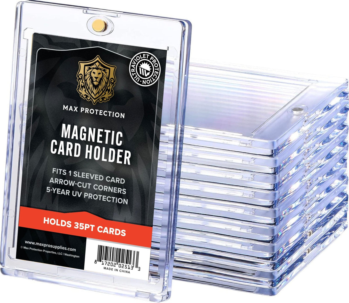 card sleeves max protection Amazon.com: Max Protection Magnetic Card Holder for Sleeved Cards – 10-Pack  100pt Ultra-Clear Cases – Hard Plastic Card Sleeves Holders, UV Protector  Case