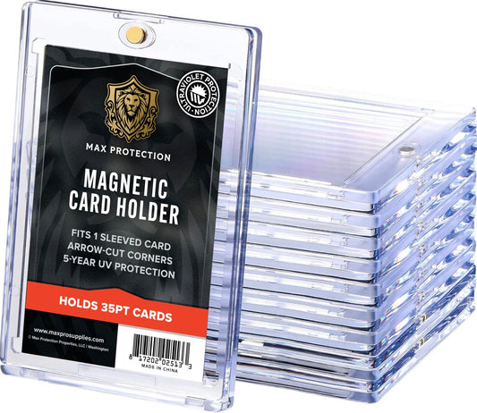 Max Pro Ultra Clear Magnetic Card Holder 35pt w/Sleeve Size - Columbia Hobby - Sports Card Boxes - Toploaders - Card Savers