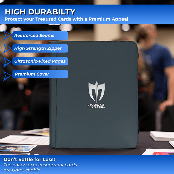 Max Pro Ultra Guardian Top Loader Binder | Holds 252 Standard 3″×4″ Sports & Pokemon Cards - Columbia Hobby - Sports Card Boxes - Toploaders - Card Savers