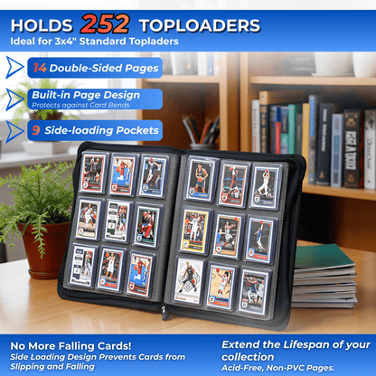 Max Pro Ultra Guardian Top Loader Binder | Holds 252 Standard 3″×4″ Sports & Pokemon Cards - Columbia Hobby - Sports Card Boxes - Toploaders - Card Savers