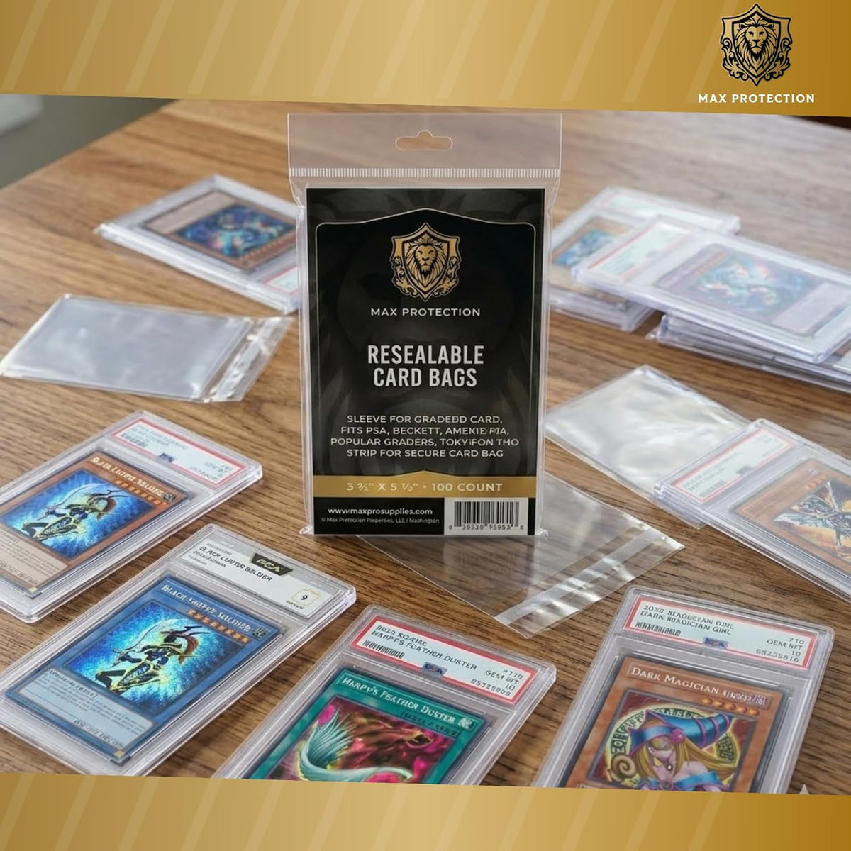 resealable graded card sleeves Max Protection Graded Card Sleeves 100ct