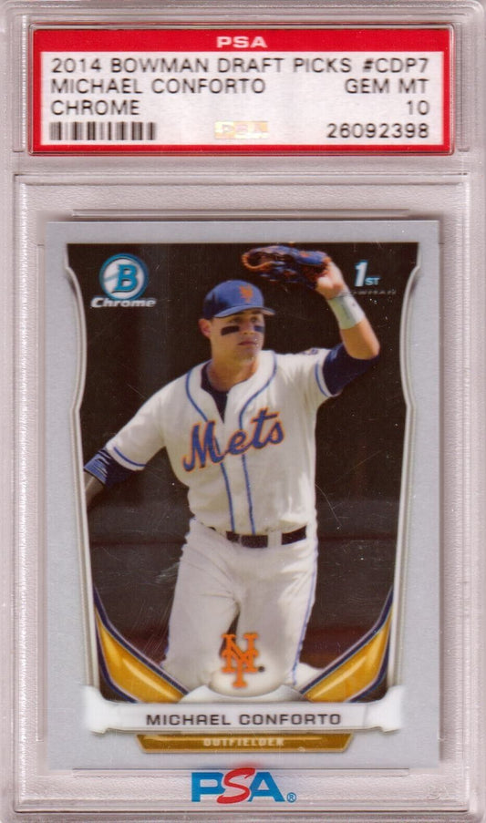 MICHAEL CONFORTO 2014 Bowman Draft Chrome 1st #CDP7 PSA 10 GEM MINT - GIANTS - Columbia Hobby - Sports Card Boxes - Toploaders - Card Savers