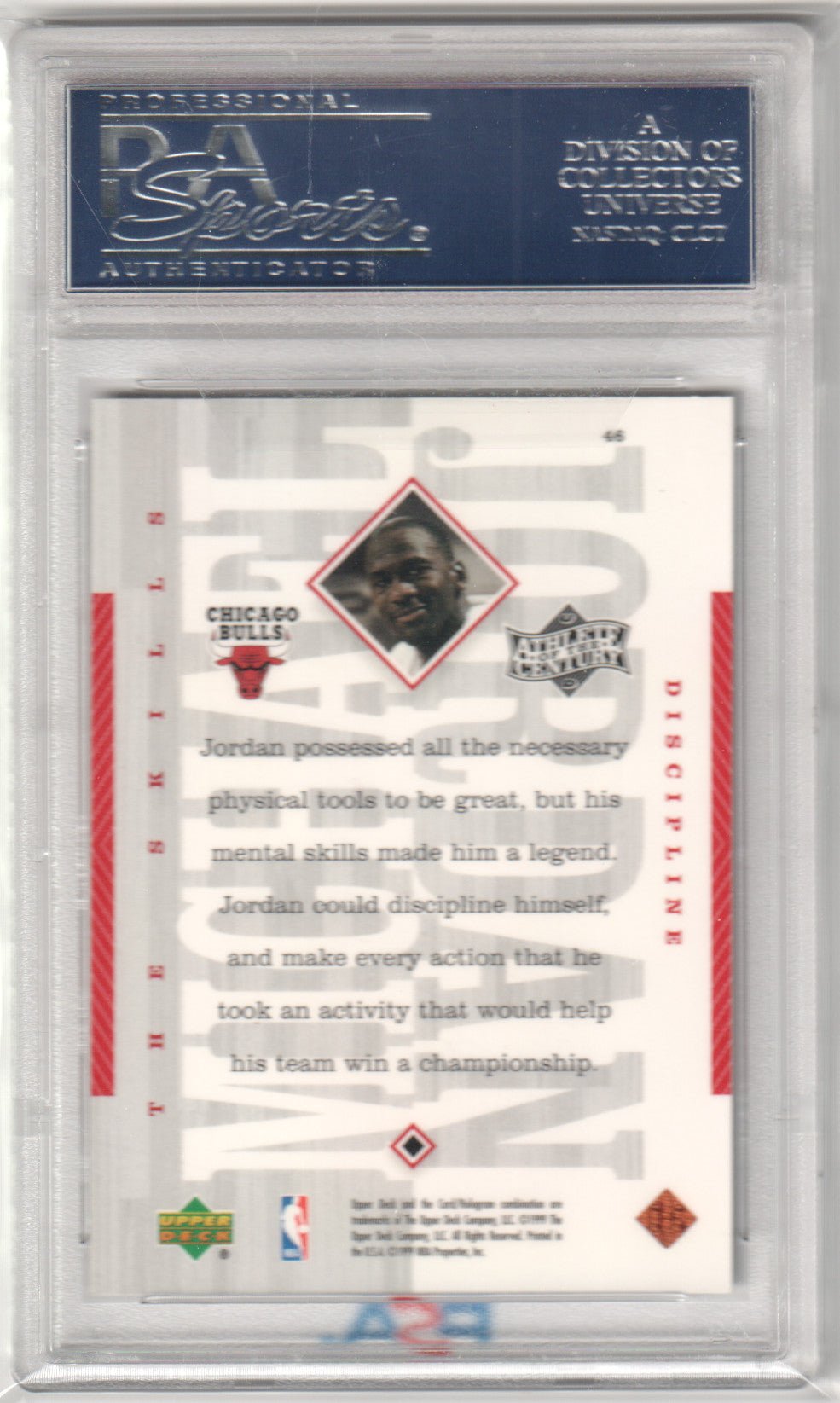 MICHAEL JORDAN 1999 Upper Deck MJ Athlete Of The Century #46 PSA 10 GEM MINT - Columbia Hobby - Sports Card Boxes - Toploaders - Card Savers