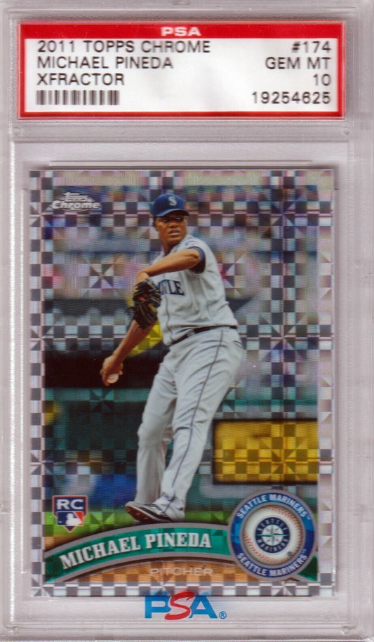 MICHAEL PINEDA 2011 Topps Chrome Xfractor RC Rookie #174 PSA 10 GEM MINT - Columbia Hobby - Sports Card Boxes - Toploaders - Card Savers
