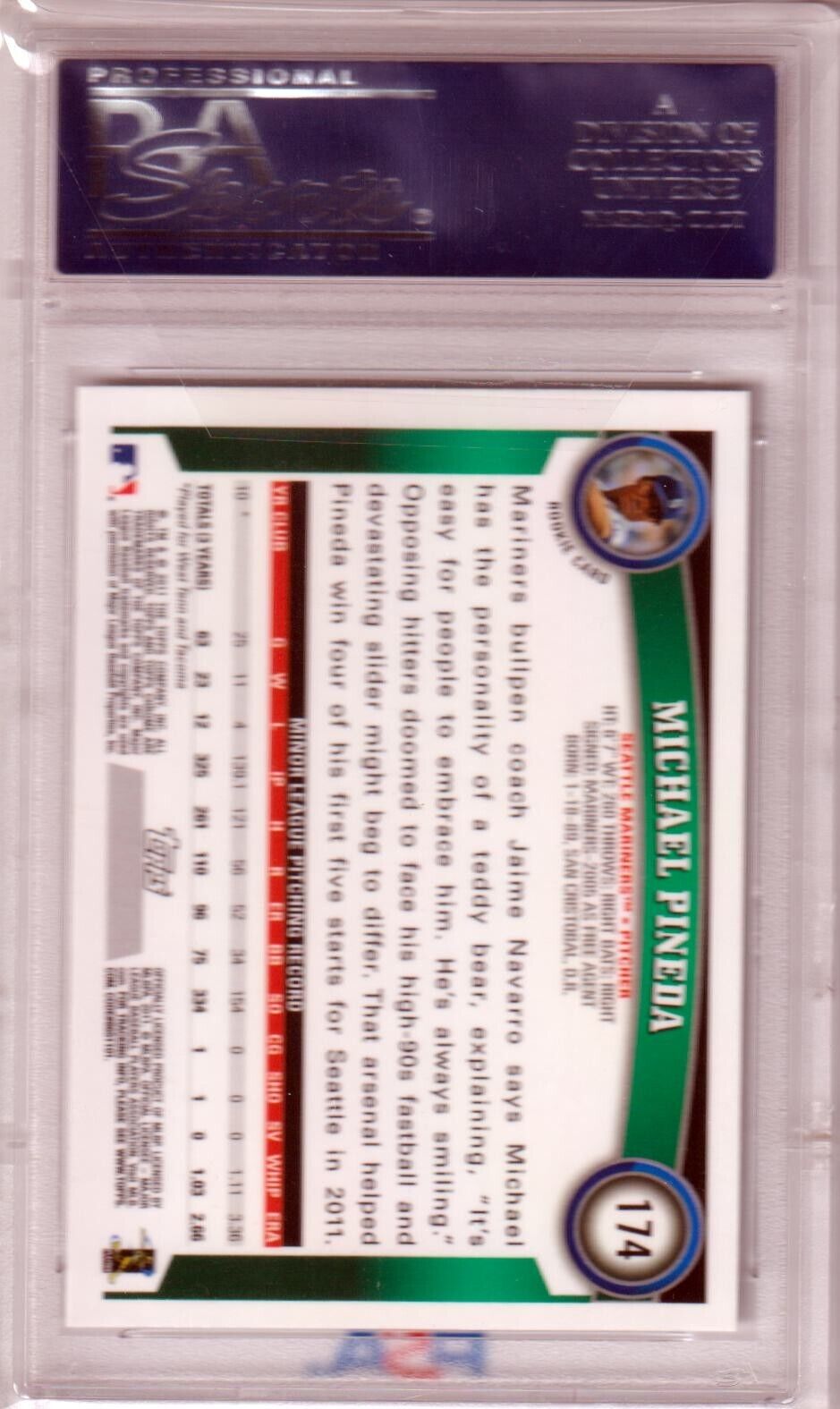 MICHAEL PINEDA 2011 Topps Chrome Xfractor RC Rookie #174 PSA 10 GEM MINT - Columbia Hobby - Sports Card Boxes - Toploaders - Card Savers