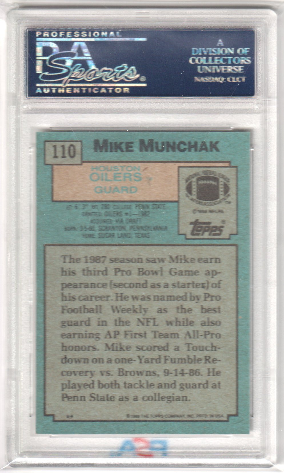 MIKE MUNCHAK 1988 Topps 110 PSA 10 GEM MINT - OILERS - Columbia Hobby - Sports Card Boxes - Toploaders - Card Savers