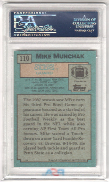 MIKE MUNCHAK 1988 Topps 110 PSA 10 GEM MINT - OILERS - Columbia Hobby - Sports Card Boxes - Toploaders - Card Savers