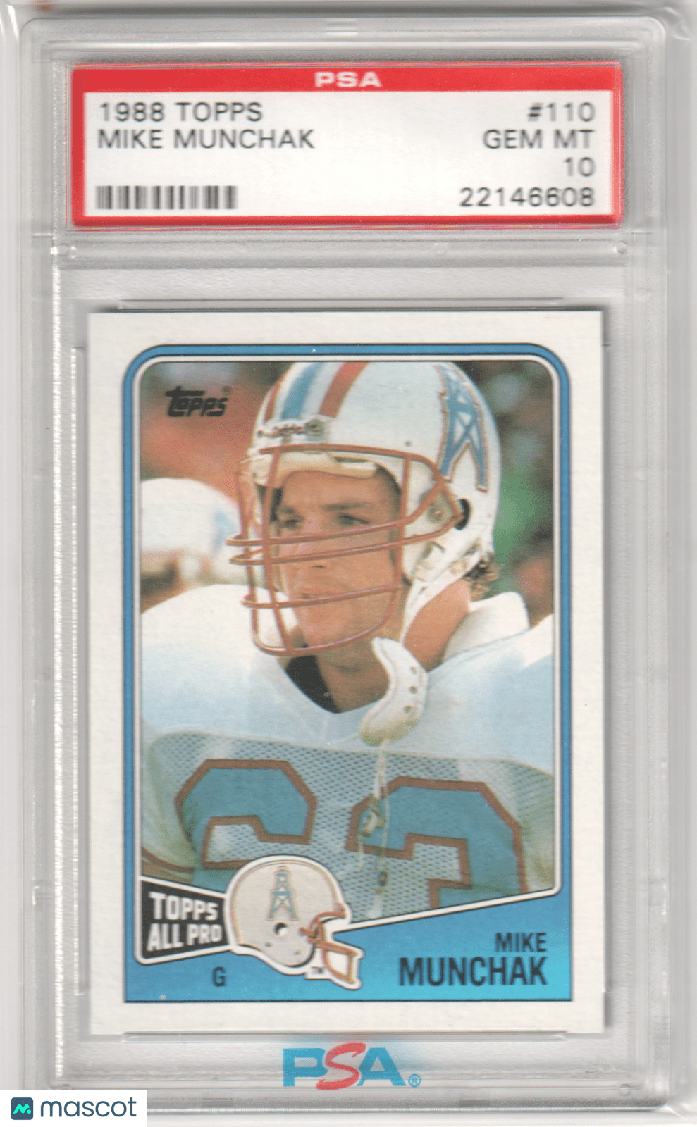 MIKE MUNCHAK 1988 Topps 110 PSA 10 GEM MINT - OILERS - Columbia Hobby - Sports Card Boxes - Toploaders - Card Savers