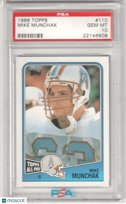 MIKE MUNCHAK 1988 Topps 110 PSA 10 GEM MINT - OILERS - Columbia Hobby - Sports Card Boxes - Toploaders - Card Savers