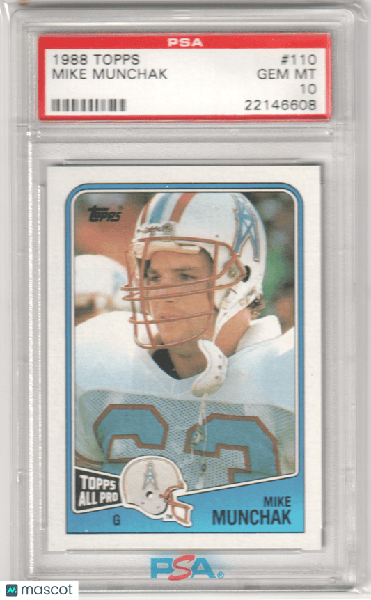 MIKE MUNCHAK 1988 Topps 110 PSA 10 GEM MINT - OILERS - Columbia Hobby - Sports Card Boxes - Toploaders - Card Savers