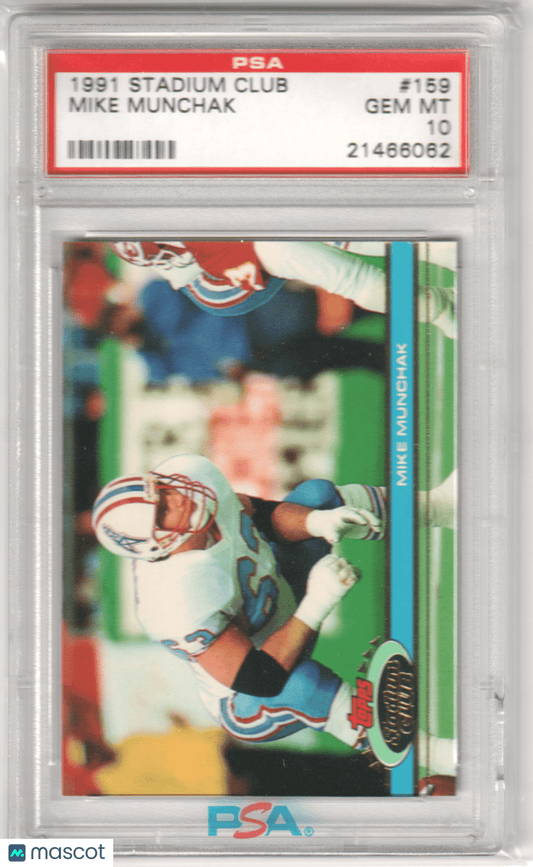 MIKE MUNCHAK 1991 Topps Stadium Club 159 PSA 10 GEM MINT - OILERS Pop 4 - Columbia Hobby - Sports Card Boxes - Toploaders - Card Savers