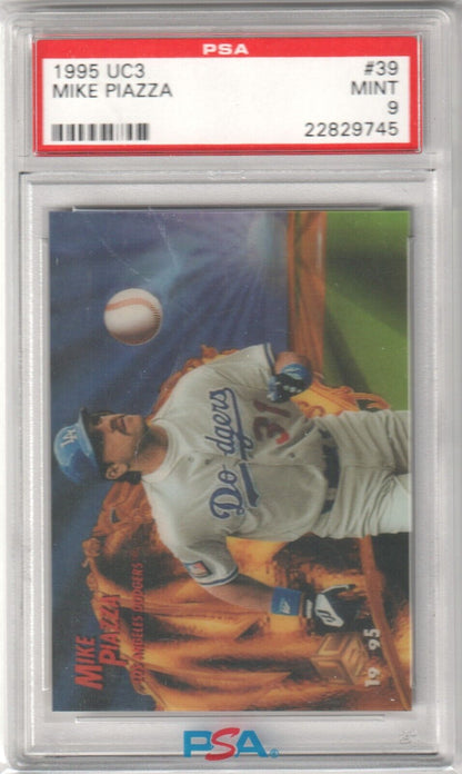 MIKE PIAZZA 1995 Pinnacle UC3 #39 PSA 9 MINT - DODGERS - Columbia Hobby - Sports Card Boxes - Toploaders - Card Savers