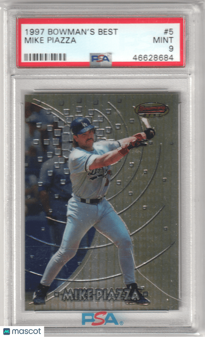 MIKE PIAZZA 1997 Bowman's Best #5 PSA 9 MINT - DODGERS - Columbia Hobby - Sports Card Boxes - Toploaders - Card Savers