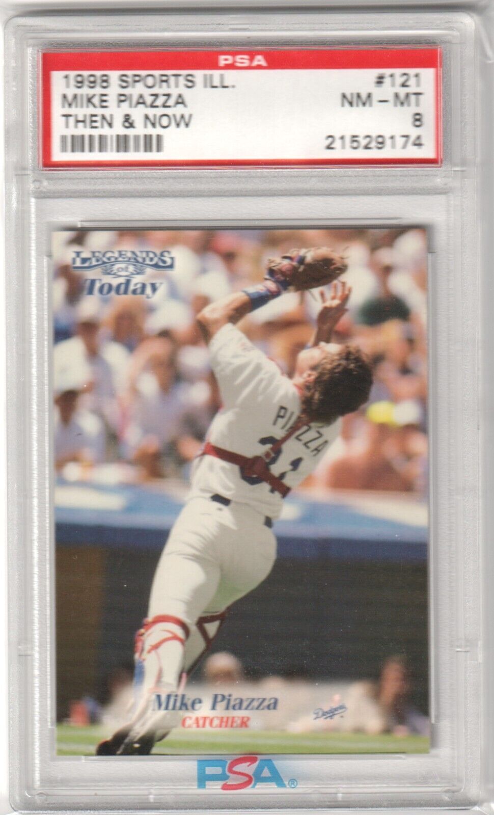 MIKE PIAZZA 1998 Sports Illustrated Then & Now #121 PSA 8 NM - MT - METS - Columbia Hobby - Sports Card Boxes - Toploaders - Card Savers