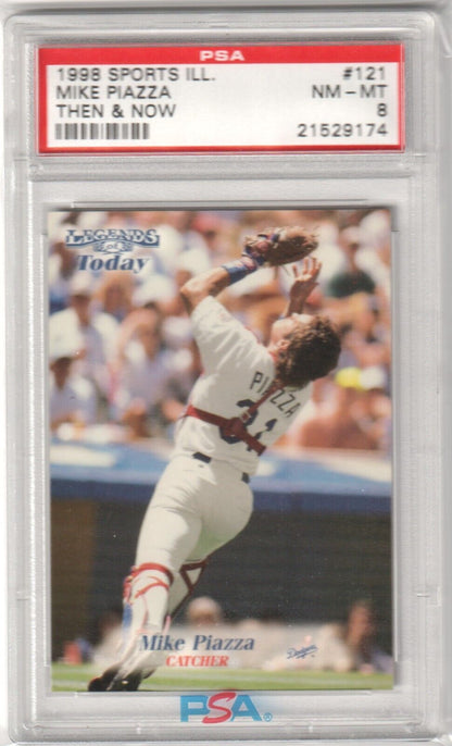 MIKE PIAZZA 1998 Sports Illustrated Then & Now #121 PSA 8 NM - MT - METS - Columbia Hobby - Sports Card Boxes - Toploaders - Card Savers